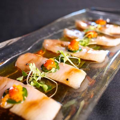 Yellowtail filets with jalapenos.