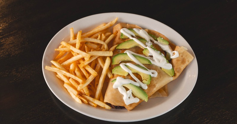 Mozzarella Avocado Crepe and french fries