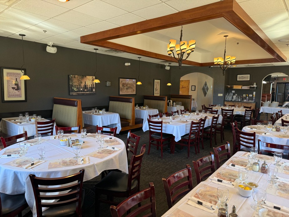 Interior, tables lined up
