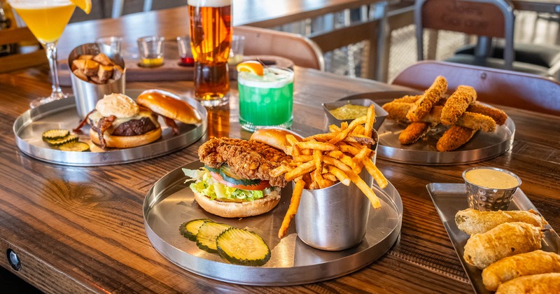 Group shot of food and drinks