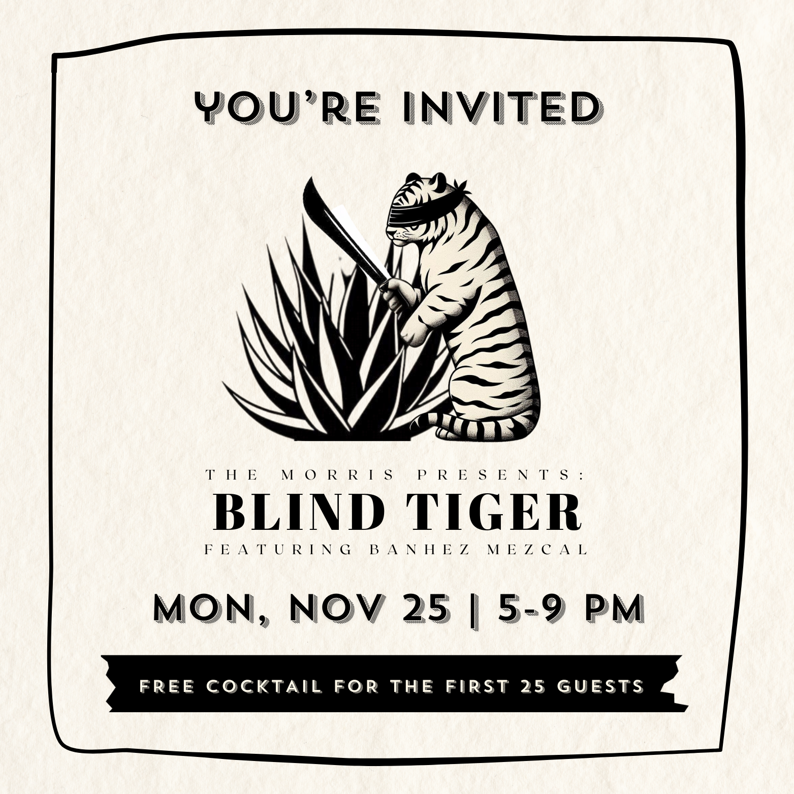 Blind Tiger Speakeasy at The Morris Restaurant in Washington Square West Philadelphia Cocktail Bar Event Monday November 25