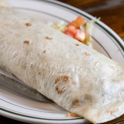 Californian Burrito, close-up.