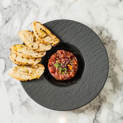 Ahi Tuna Tartare, served with crostini bread
