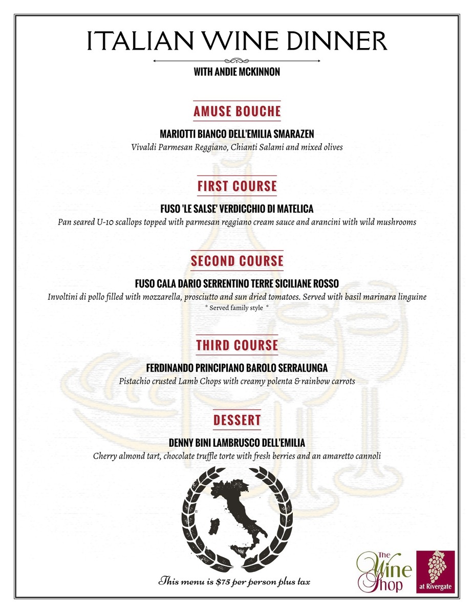 Italian Wine Dinner event photo