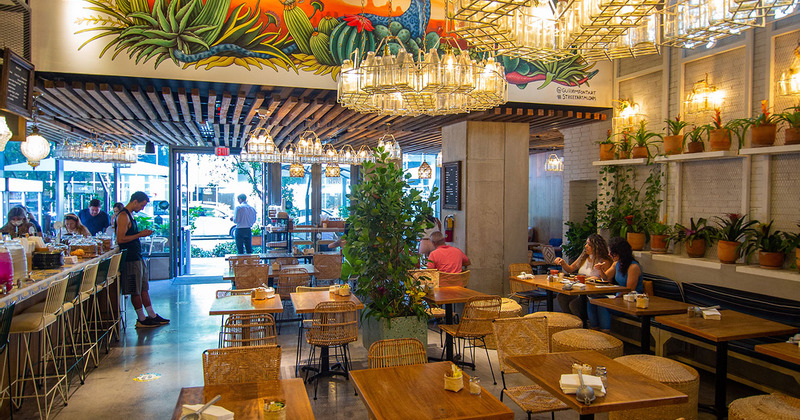 Interior, dining area and some guests