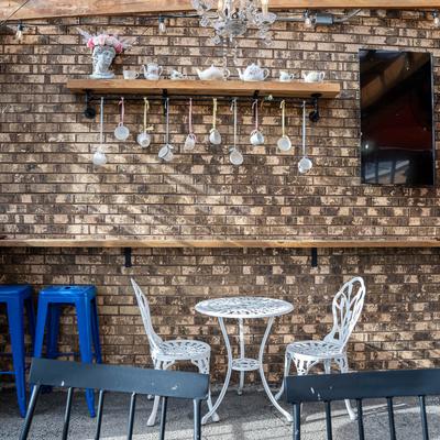 Patio seating space.