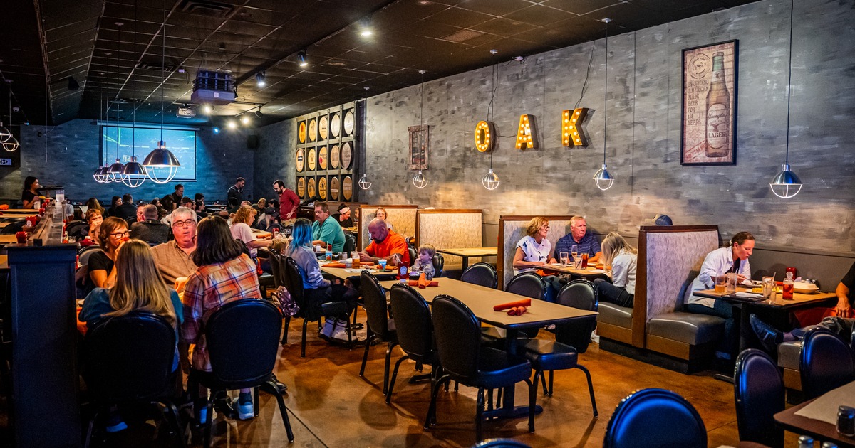 Interior, diner area, tables and chairs