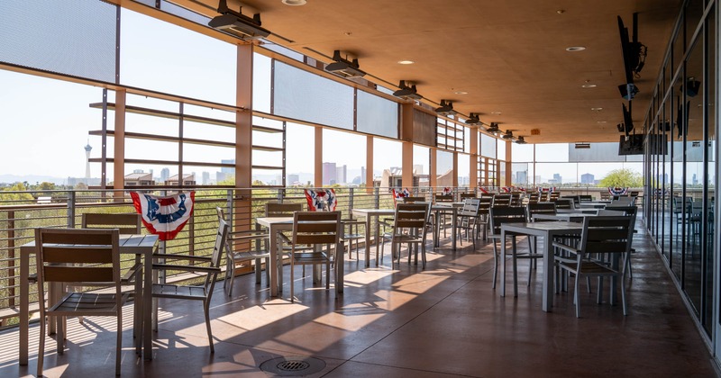 Patio area, tables and seats