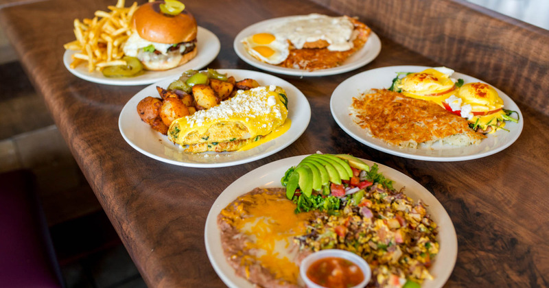 Five different types of food on the table