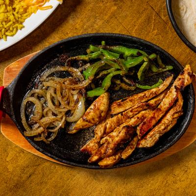 Served fajita on the table.