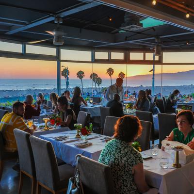 The view from The Lobster's dining room is stunning! Here it is during a beautifuul sunset.l.