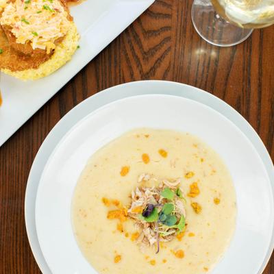 She crab soup, top view