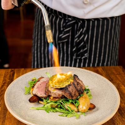 Steak entree at Southpark Seafood