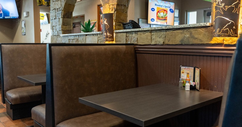 Interior, restaurant booths