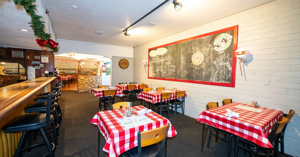 Interior, tables with chairs