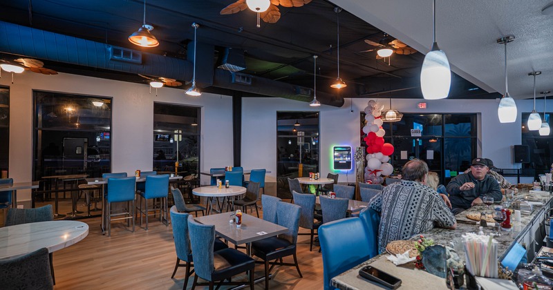 Interior, tables and chairs