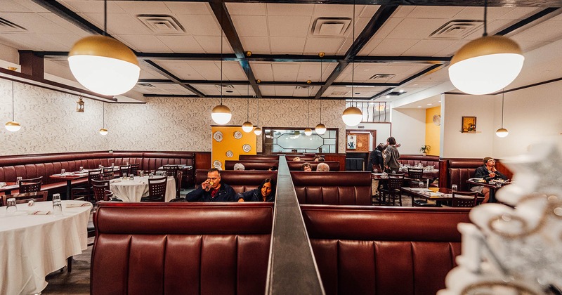 Interior, seating area with booths