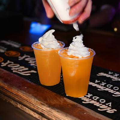 Cocktails with whipped cream.