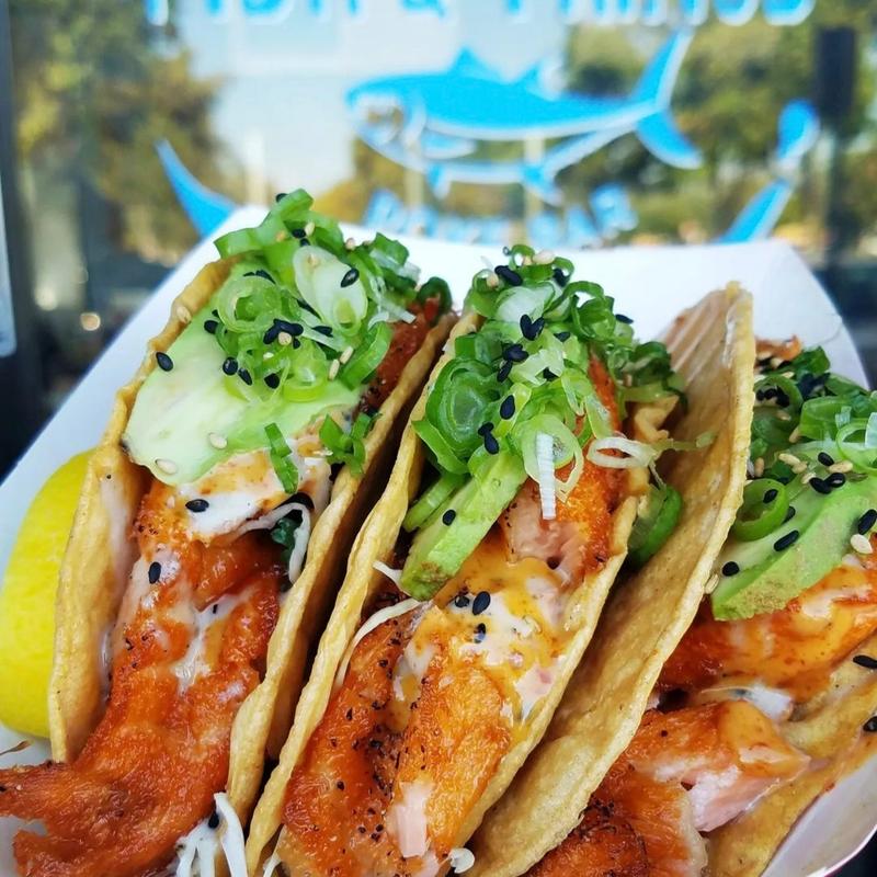 Cooked Salmon Tacos (3 tacos per order) (C) photo