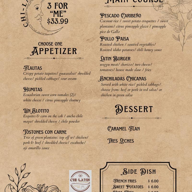 menu item 34 of 43, 3 Course Dinner