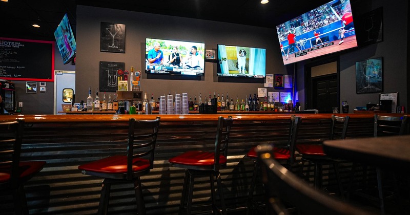 Interior, bar and bar stools