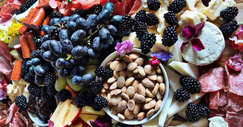 Charcuterie board, top view