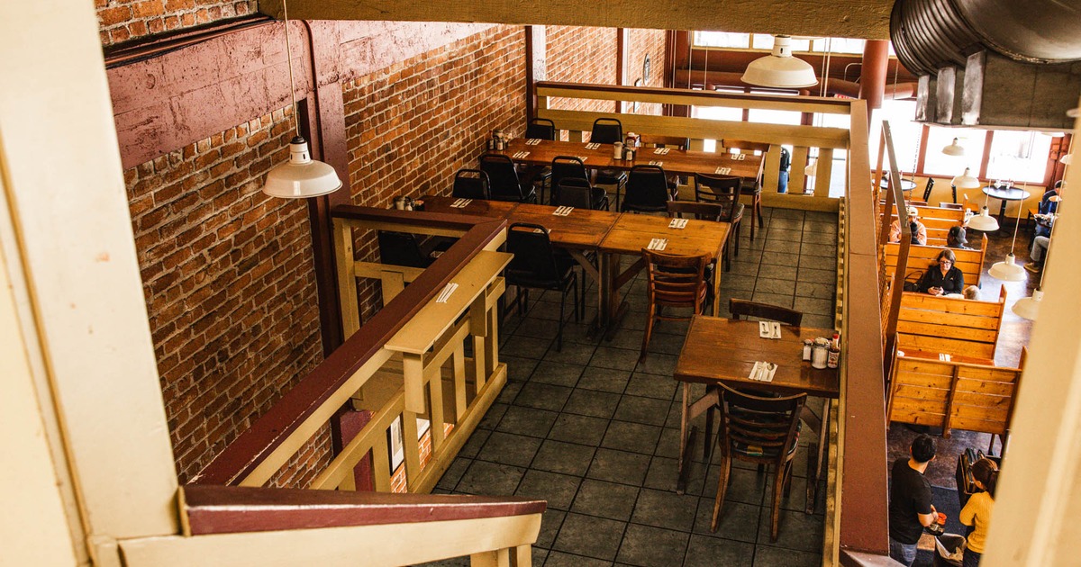 Interior, wide view of dining area