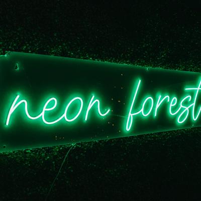 A neon light writing on the wall.