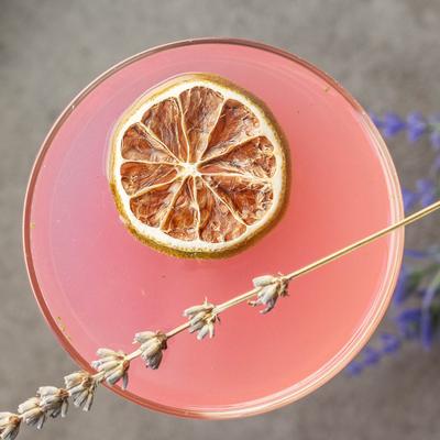 Pink cocktail drink.