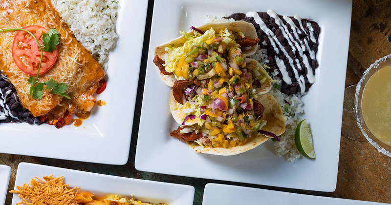 Various dishes, top view