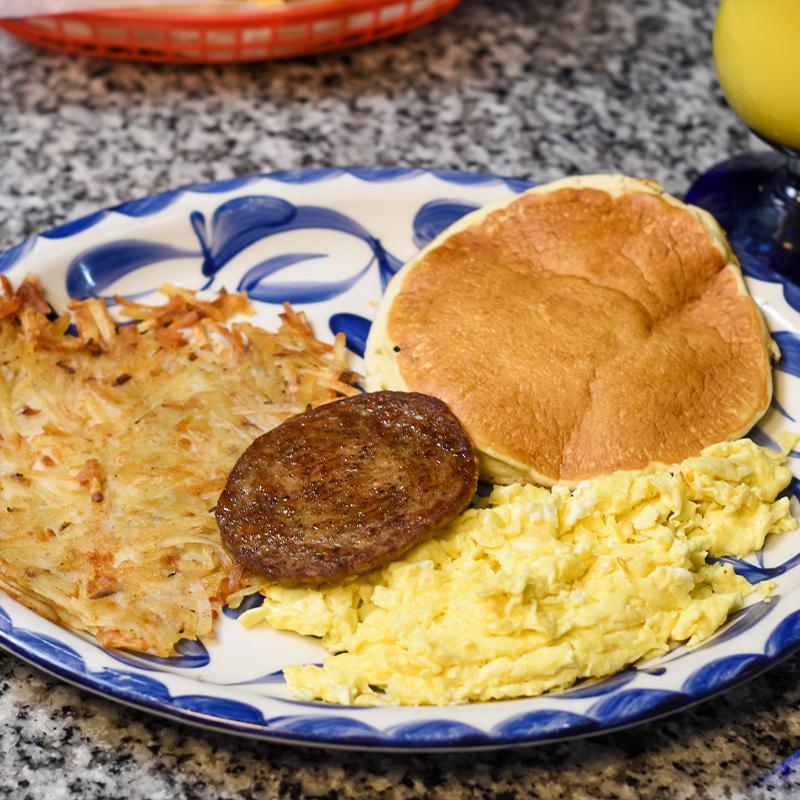 Pancake and egg photo