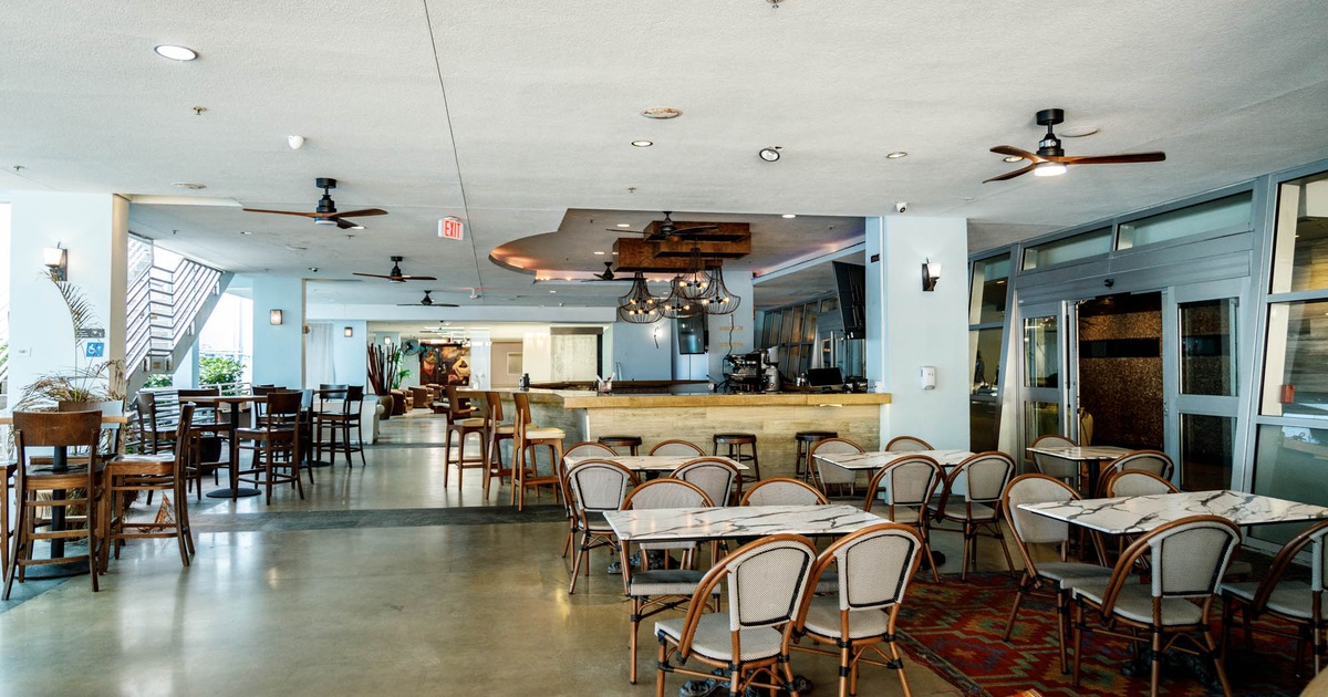 Interior, seating area and bar