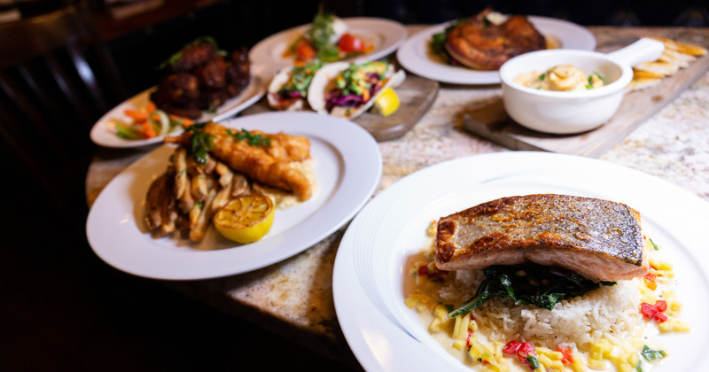 Different dishes served