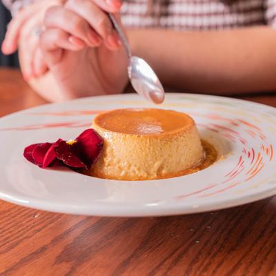Flan dessert.