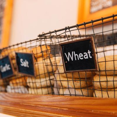 Food in various baskets.