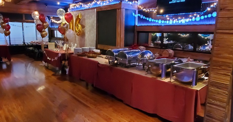 View at the buffet counter