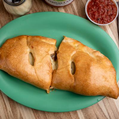 Calzone and marinara.