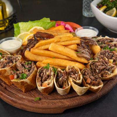 Beef Shawarma Wrap Platter.