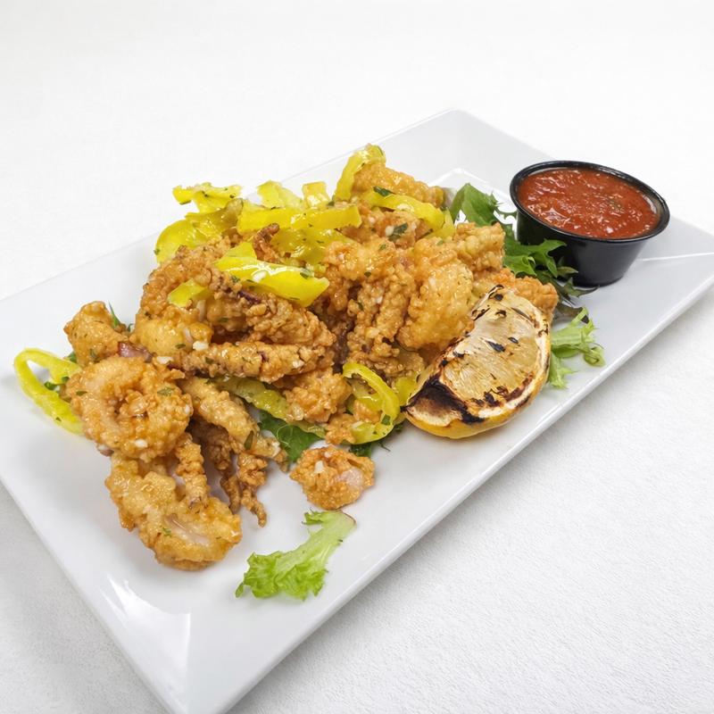 menu item 5 of 14, Crispy, calamari, and banana pepper