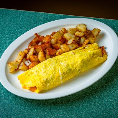 The Standard omelet and fried potatoes.