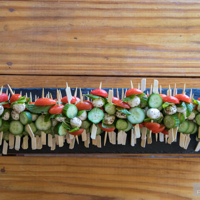 Grill vegetables lined up