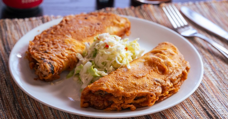 Stuffed enchiladas with cabbage slaw