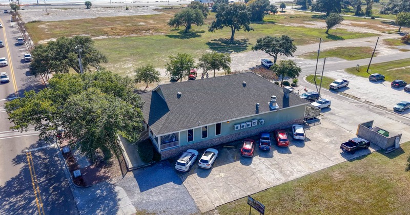 Aerial view of the restaurant