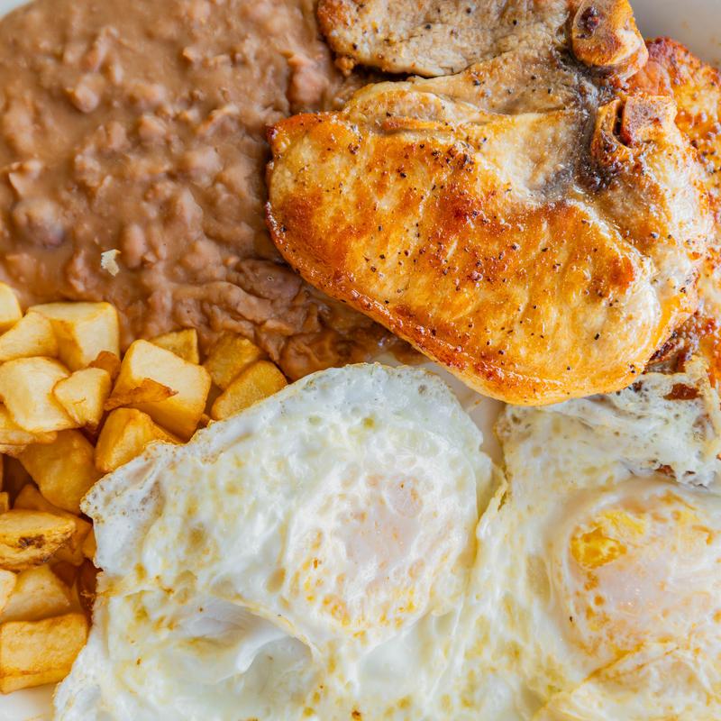 menu item 29 of 30, Pork Chop Breakfast*