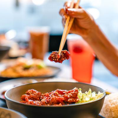 Sweet and spicy fried chicken.