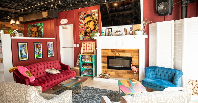 Interior, seating area with couches