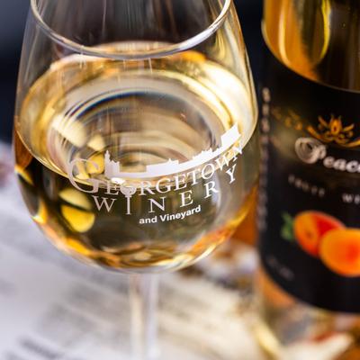 A glass of white wine from Georgetown Winery.