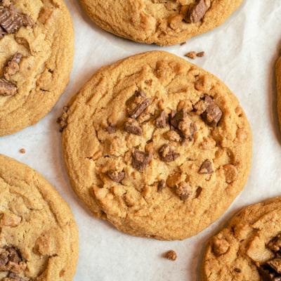 Chocolate Chip Cookies, top view.
