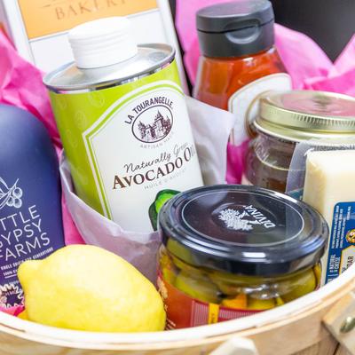 Jars and other containers with various products.