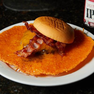 The Bubba Burgher served over shredded cheddar.